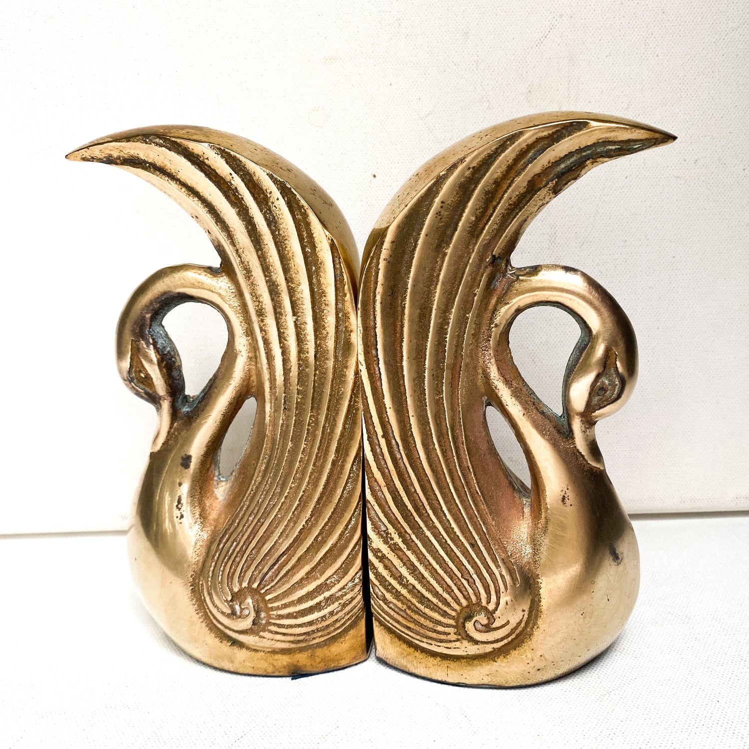 Vintage Brass Swan Bird Bookends (ca.1960s) – Rush Creek Vintage