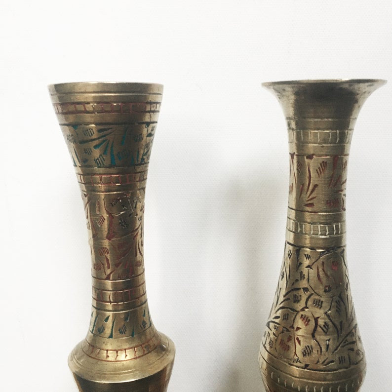 Beautiful Etched Brass Vase